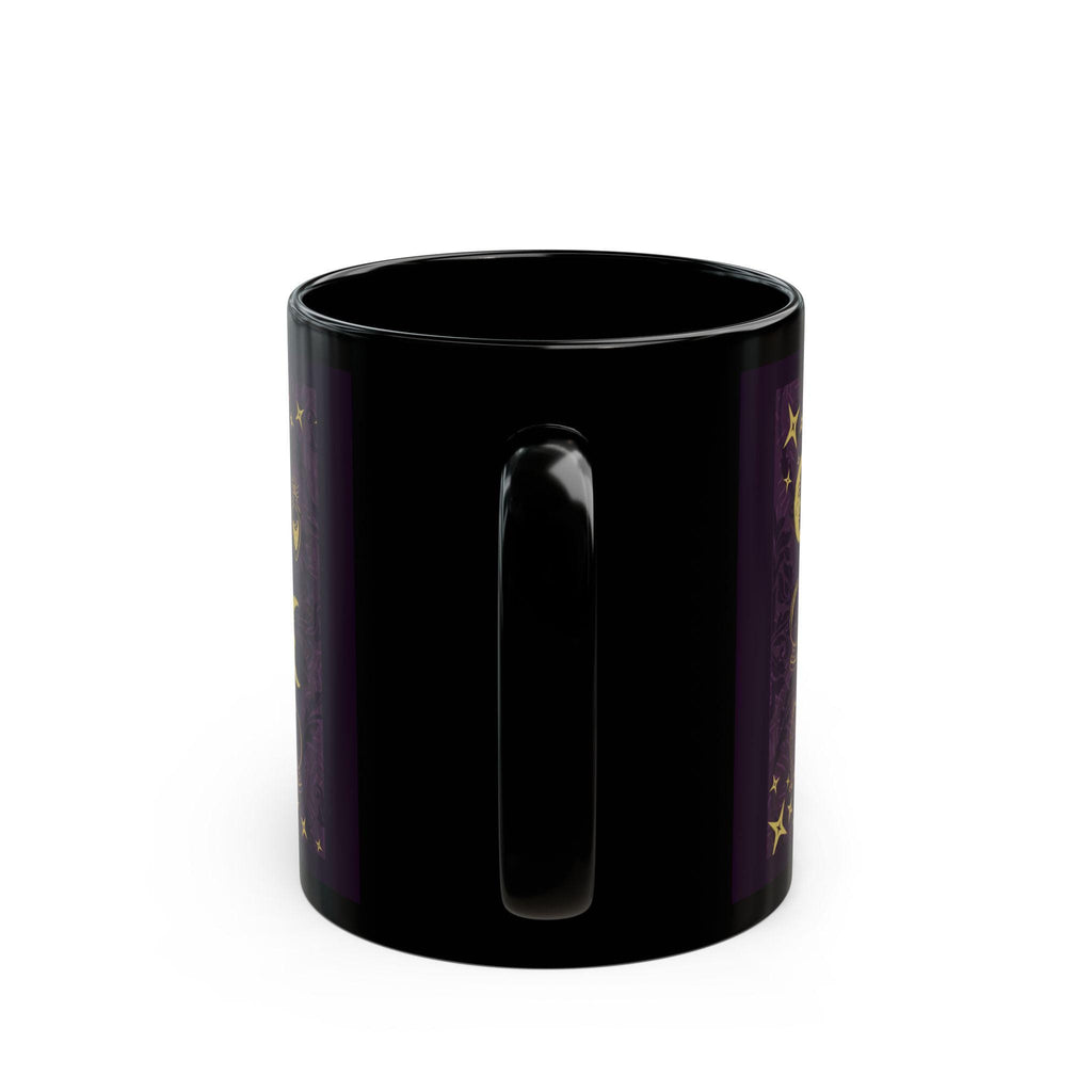 Celestial Mug | Black Coffee Cup with Whimsical Icon Pattern