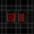 Valentine's Day Inspired "Love You" Mug | 15oz Black Ceramic Heart Patterned