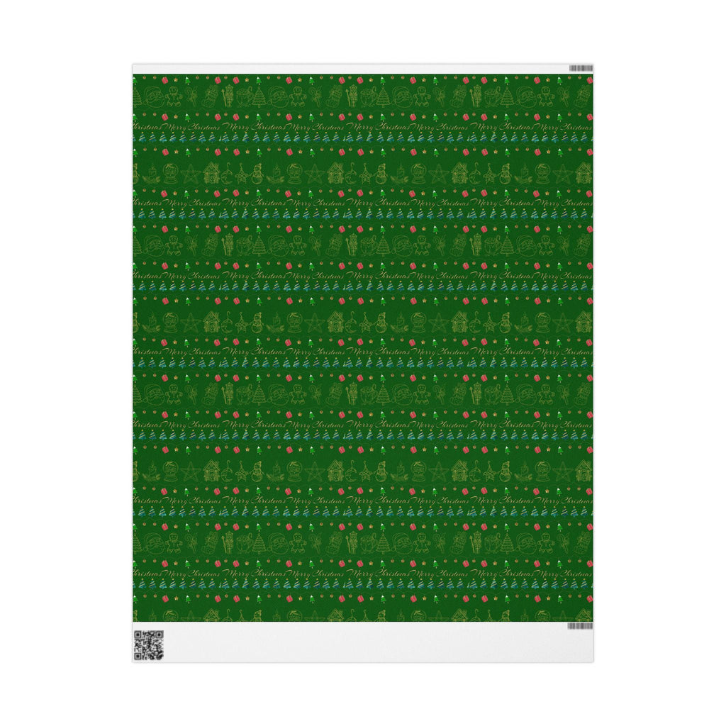Festive Holiday Wrapping Paper | Green and Gold Christmas Gift Wrap